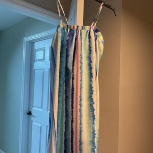 SHEIN Blue and Purple Striped Midi Dress